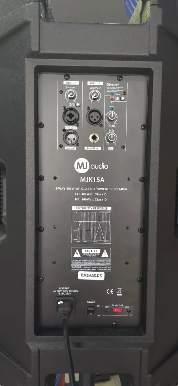 Kit Caixa Mj áudio  MJK15A 1000W com Suporte e Microfone 10X 209,90 - Foto 3