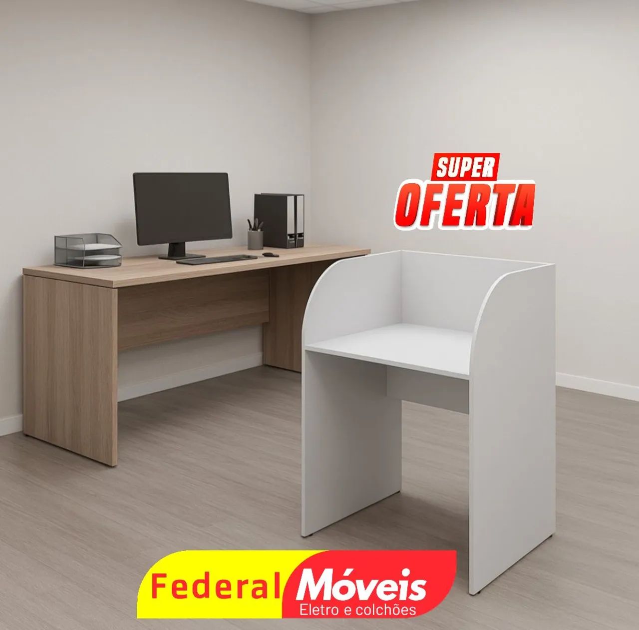Escrivaninha de Atendimento Baía 1,16x0,83 - Design moderno!