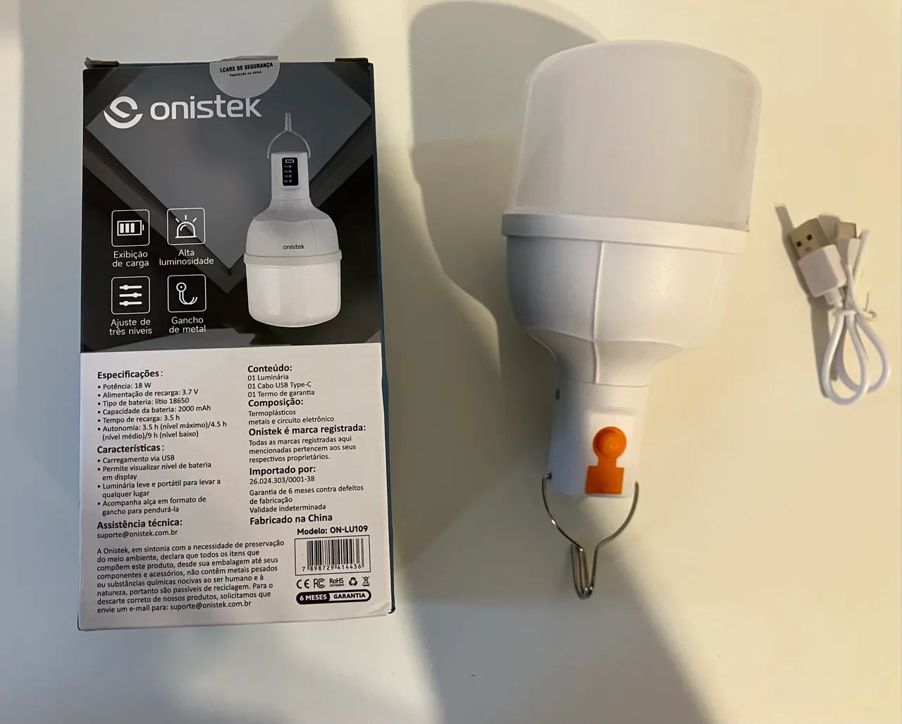 Lâmpada portátil e recarregável USB 18W - Foto 3