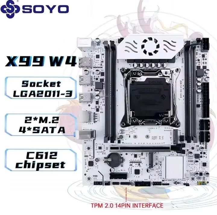 Placa Mãe Soyo X99 D4 LGA2011-3 - DDR4, Nvme