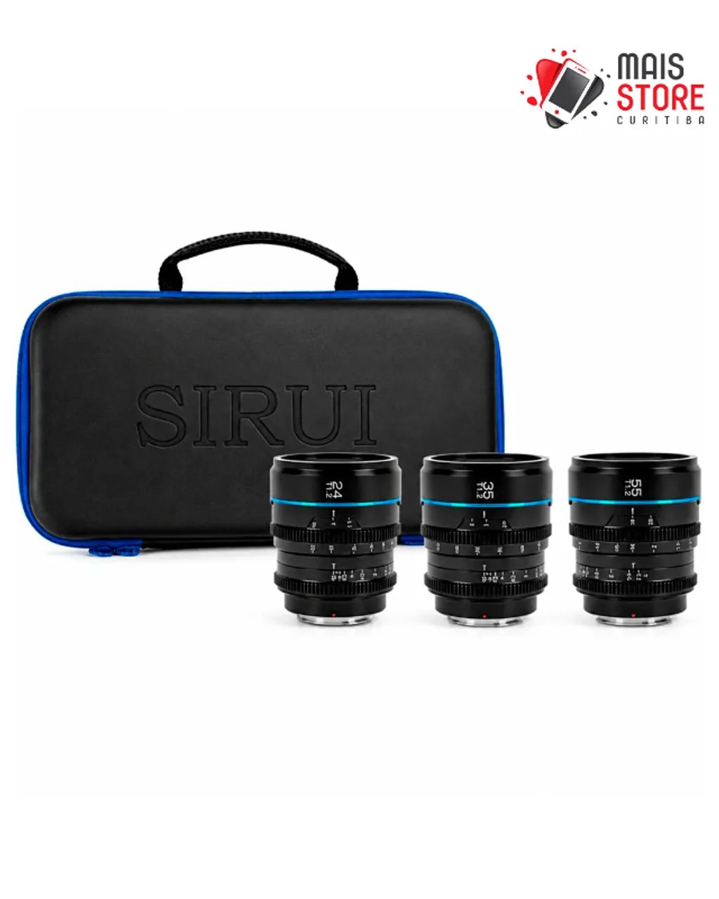 Kit 3 Lentes Cine Sirui Night Walker T1.2 S35 para Sony E-Mount - Preto - (Novo/Lacrado)