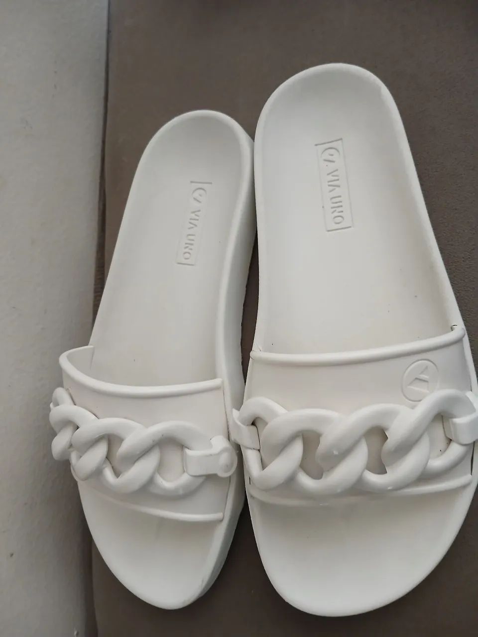 Chinelo Via Uno número 36-Branco - Foto 2