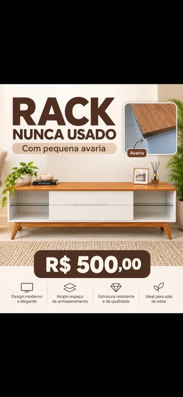 Rack para sala nunca usado. - Foto 3