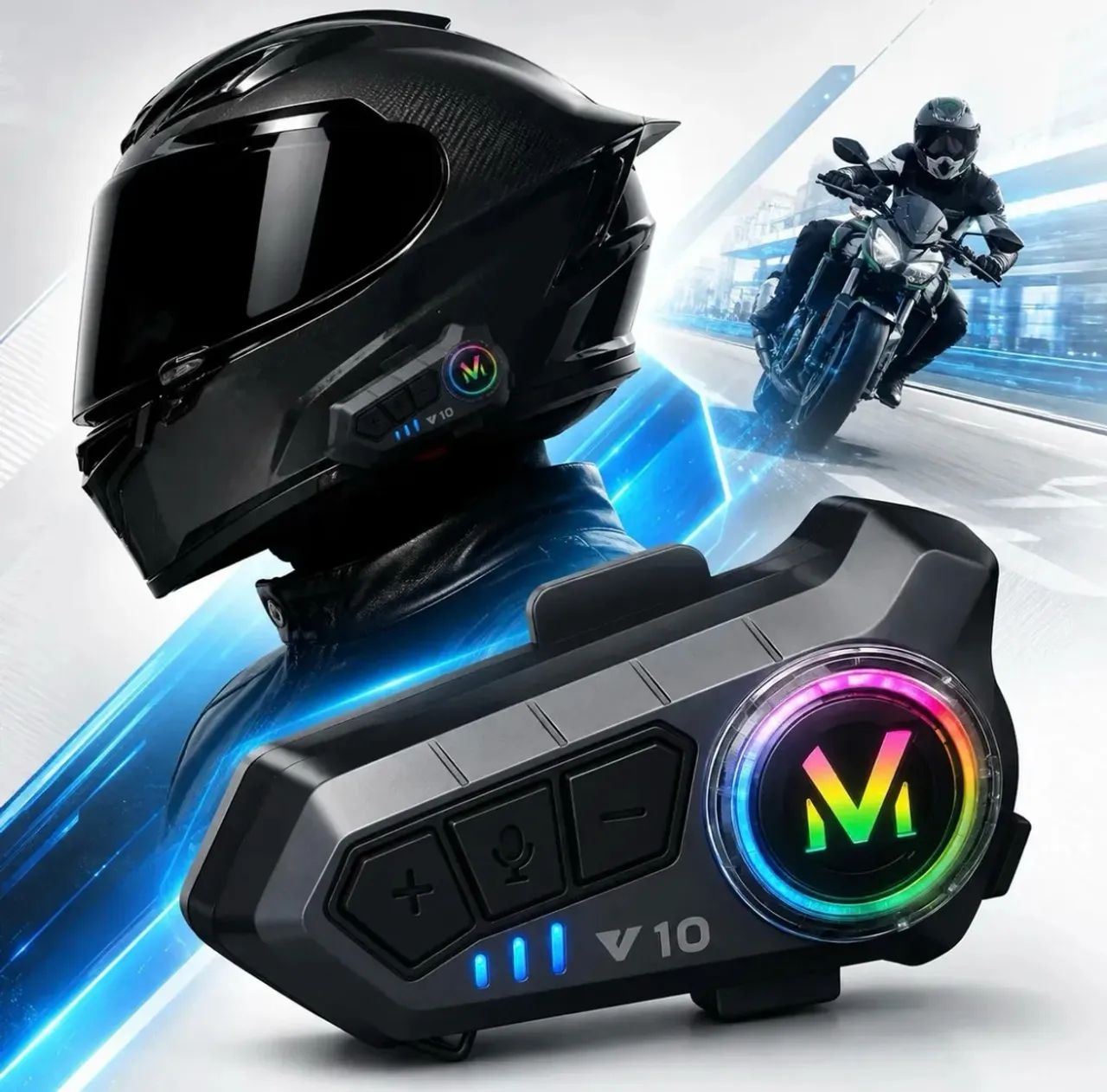 Fone Bluetooth para Capacete V10 ? - Foto 2