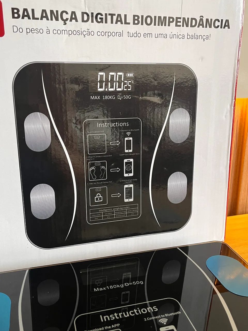 Balança Digital Bioimpedância Bluetooth até 180kg - Nova - Foto 3