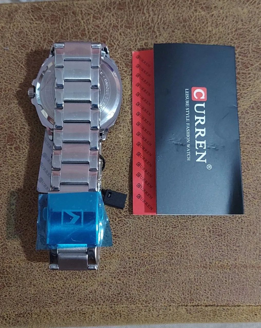 Relógio Esportivo Curren M 8455 Masculino Aço lnox Fundo Preto - Foto 4