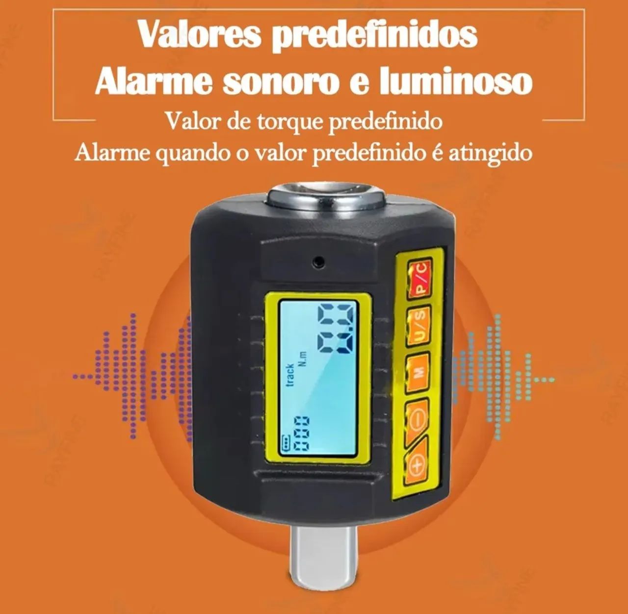 Torquímetro Digital BOMVINK BOM-6811 13,5-135Nm com Alarme Sonoro e Luminoso + Adaptadores - Foto 4