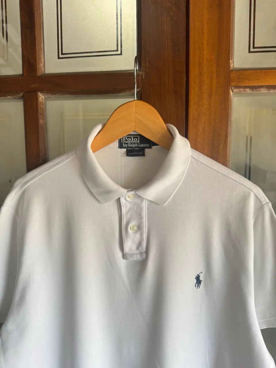 Camisa polo Ralph Lauren branca custom fit  - Foto 2