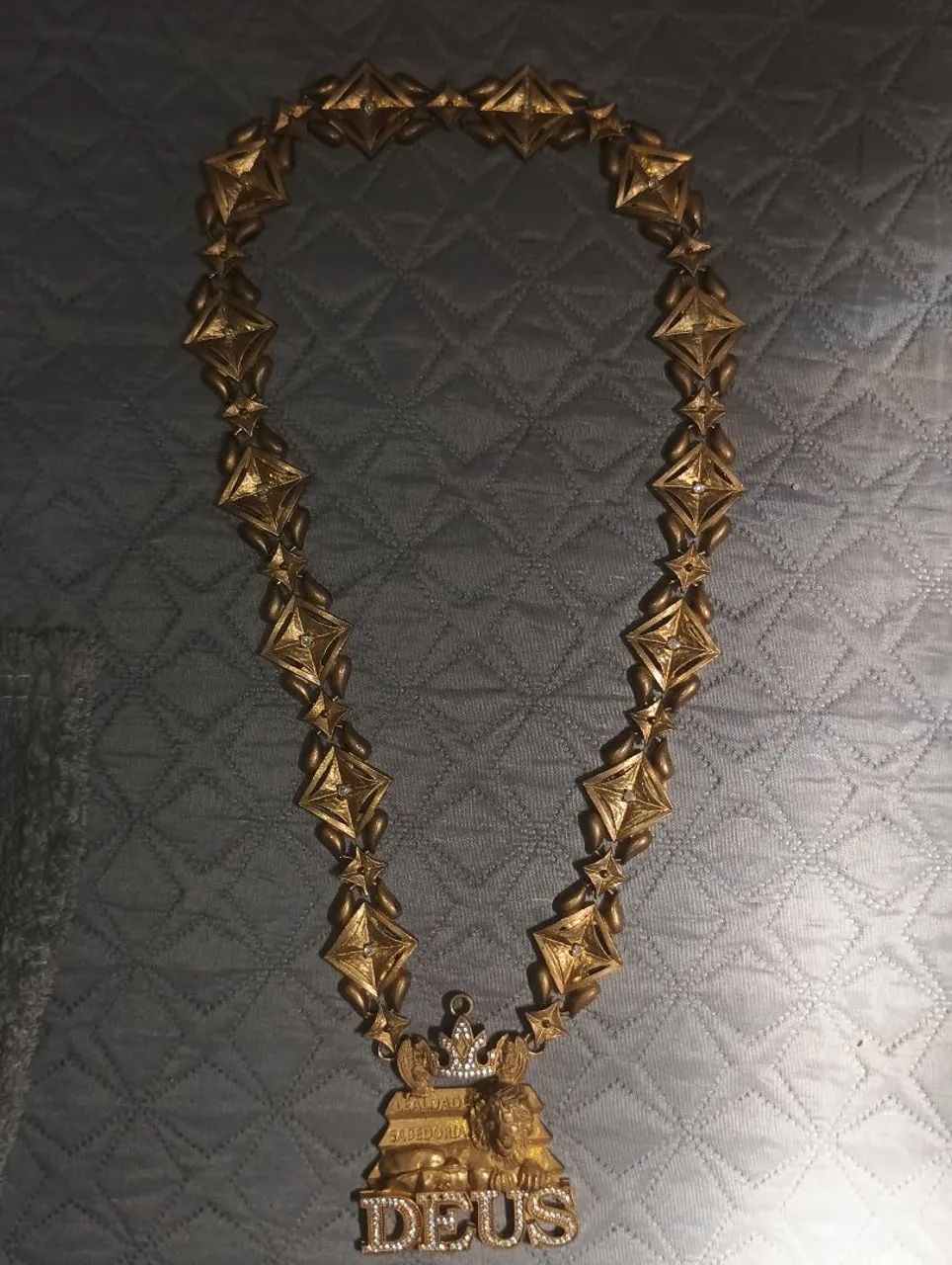 Cordão khalifa 20mm 70cm lançamento pingente Leão Mc poze Deus 100% moeda