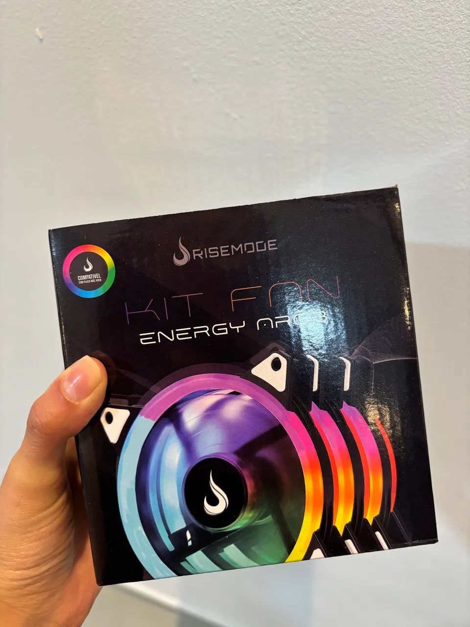 Kit com 3 Ventoinhas Rise Mode Energy, 120 mm, ARGB - Foto 2