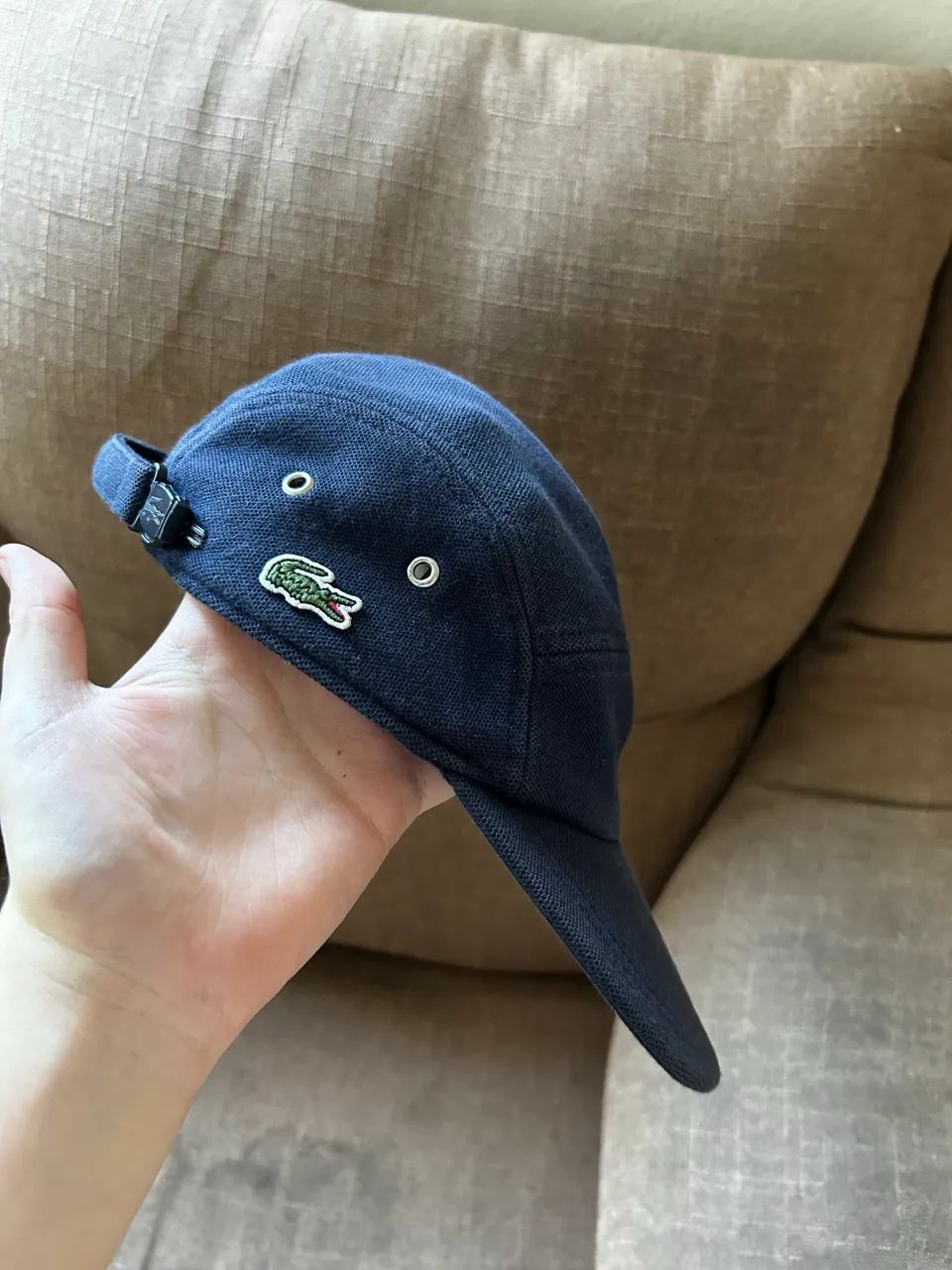 boné lacoste five panel piquet girolle