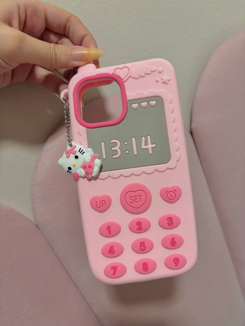 Capa Capinha de celular Iphone 15 Fofa Kawaii Rosa Hello Kitty