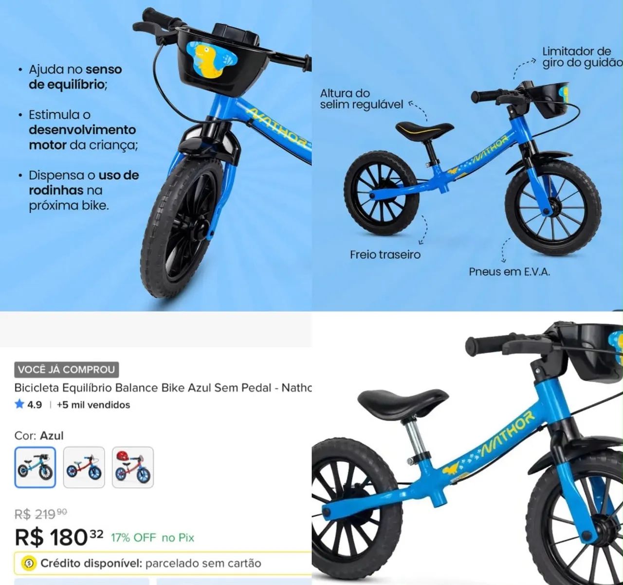 Bicicleta de equilíbrio  - Foto 2