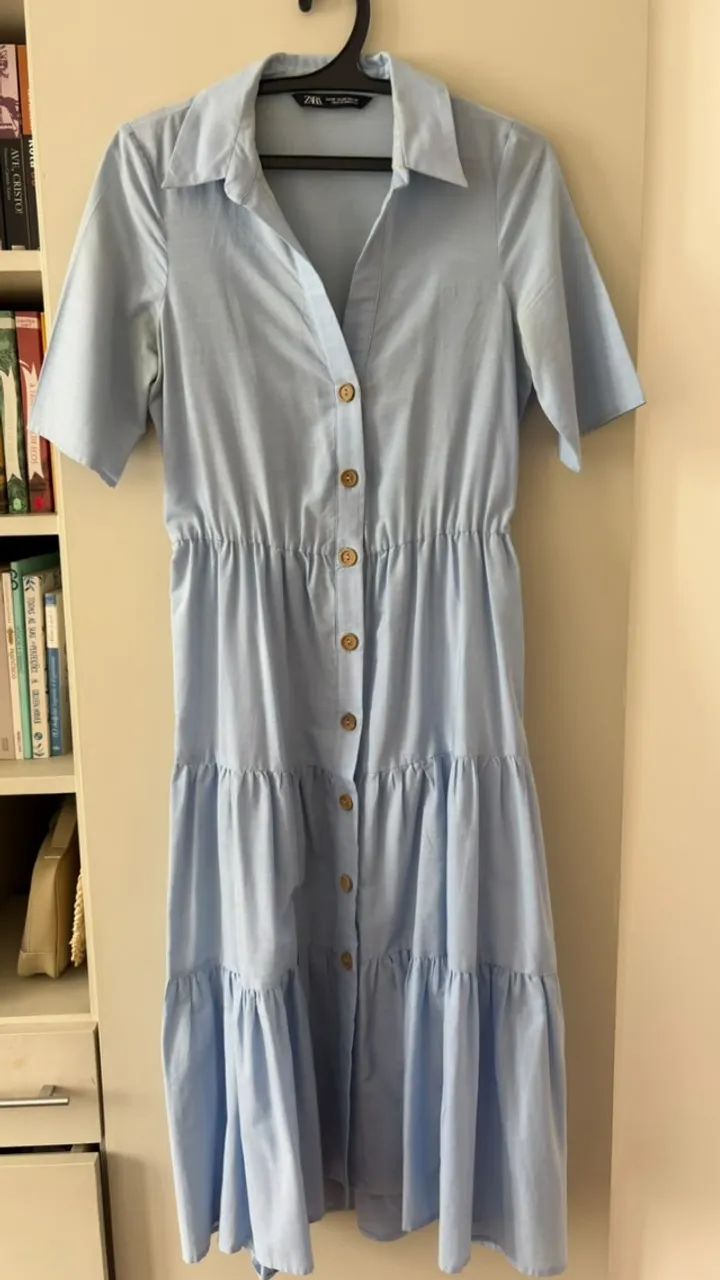 Vestido midi - zara - azul - pp - Foto 2
