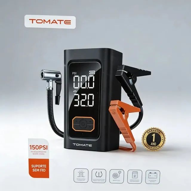 Compressor de Ar Portátil 150 PSI Digital sem Fio da Tomate  - Foto 4