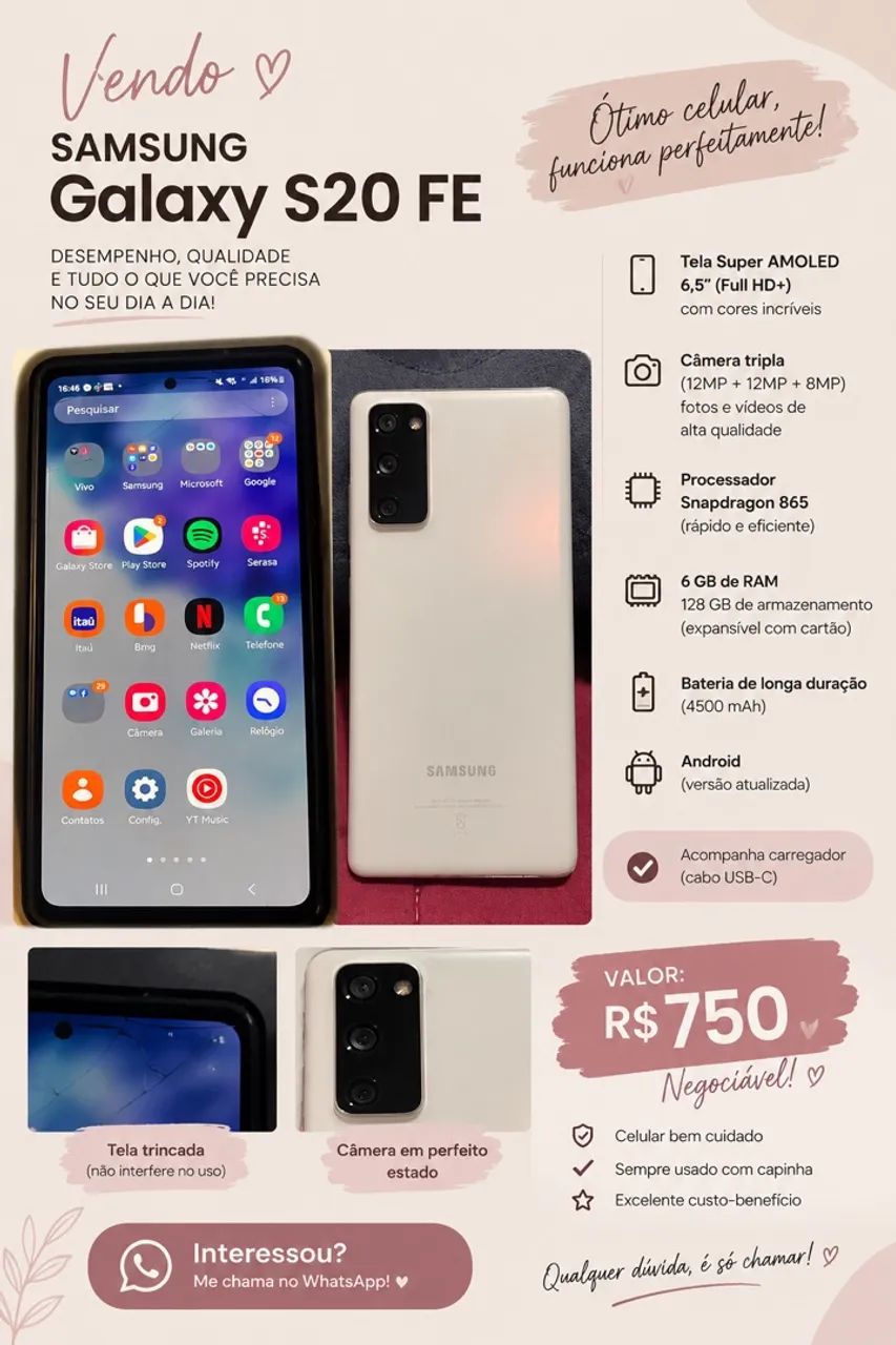 Vendo SAMSUNG GALAXY S20 FÉ