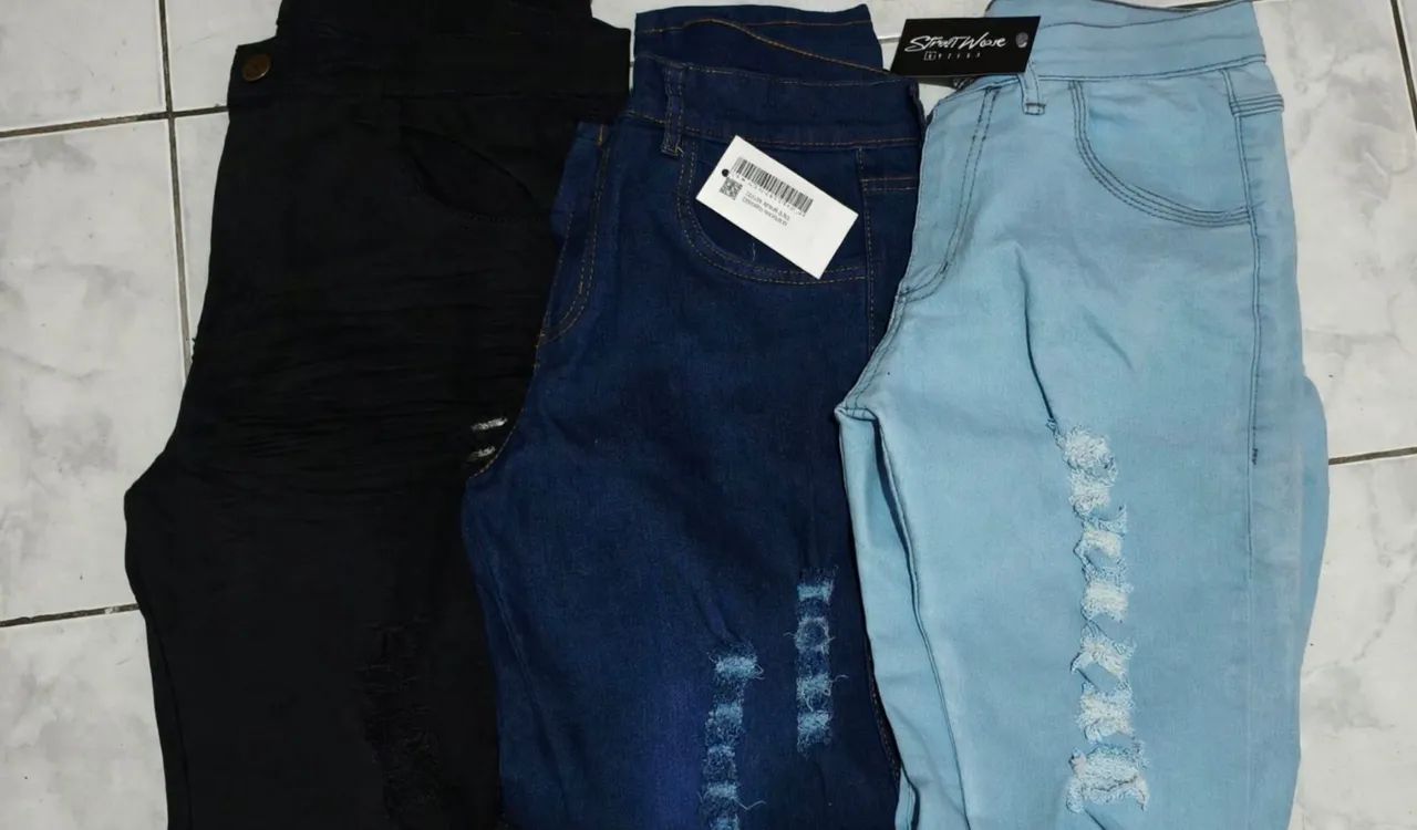 Kit com 3 calça jeans 