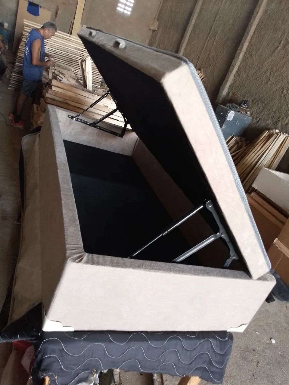 Cama box com baú solteiro 88x188x40 - Foto 3