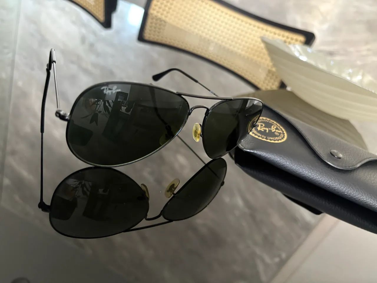 OCULOS ORIGINAL RAY BAN AVIADOR PRETO  - Foto 4