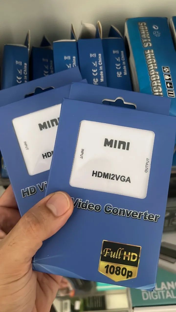 Adaptador Conversor Hdmi Para vga Com cabo p2 incluso
