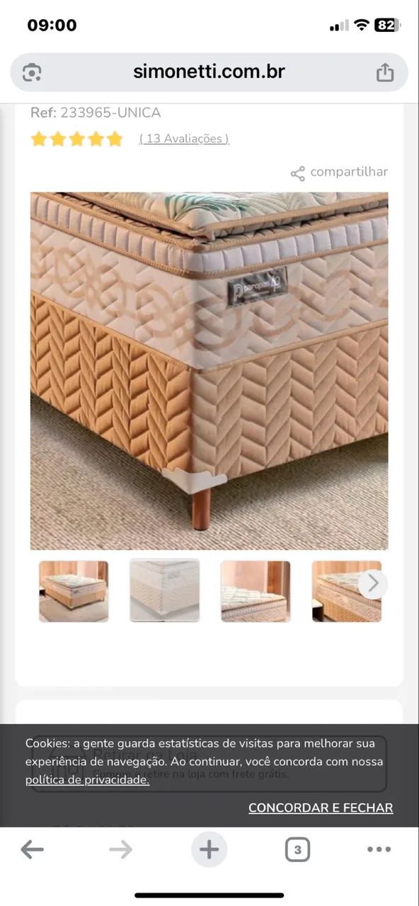 CAMA BOX BASE E COLCHÃO SEMINOVA