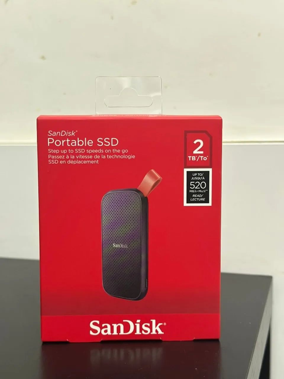 SSD Externo Portátil Sandisk 2TB, Leitura E Gravação 520MB/s