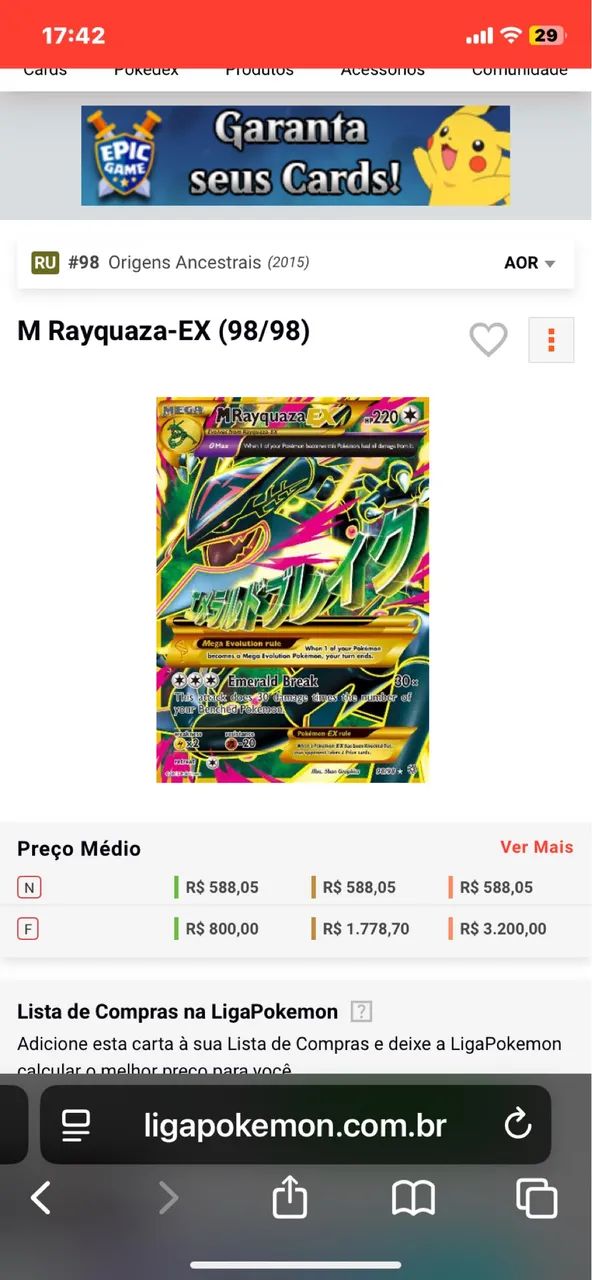 Mega Rayquaza Ex JUMBO (carta grande)  - Foto 4