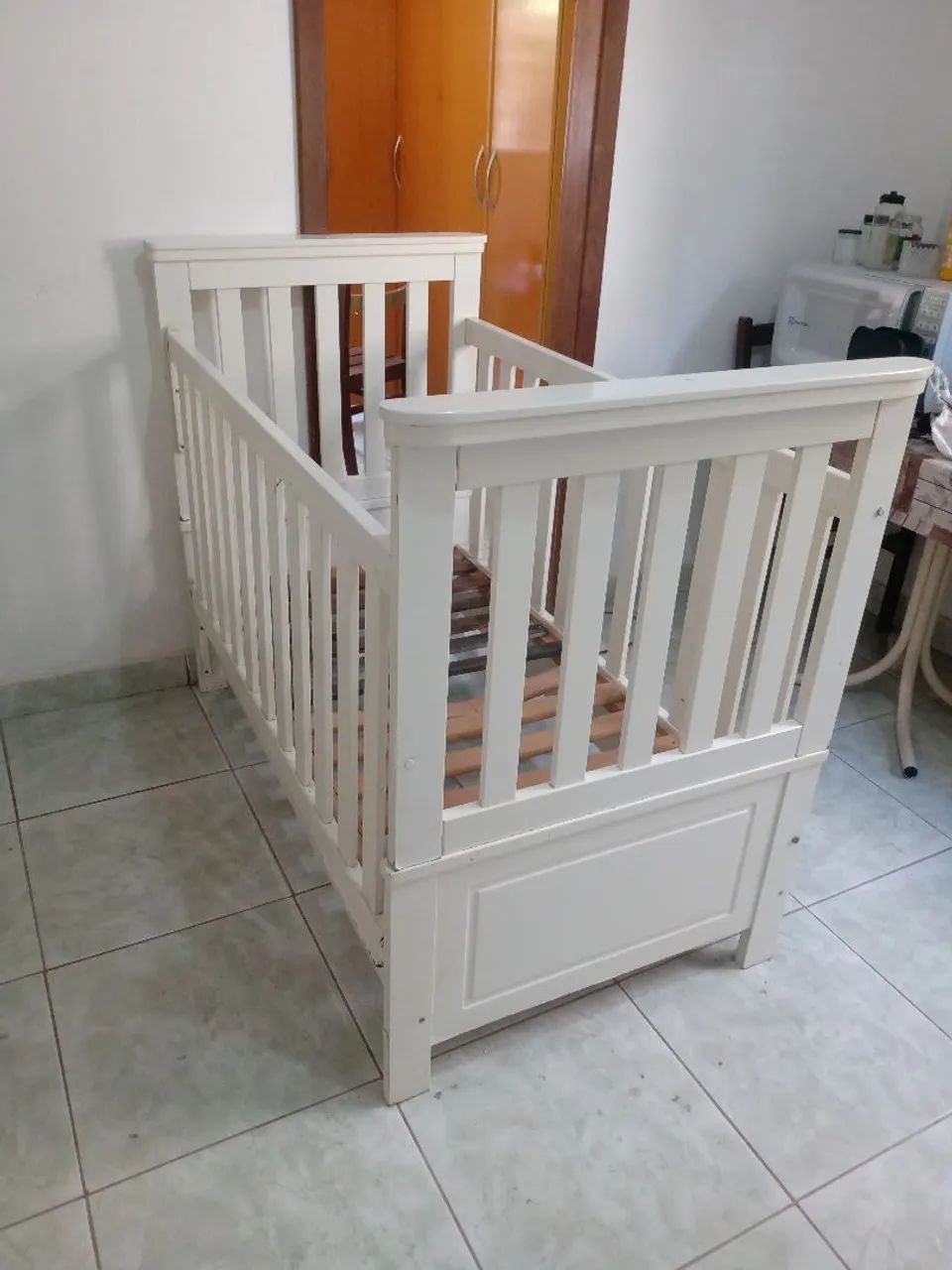 Berço Infantil Branco Madeira MDF (produzido em versão berço ou cama)