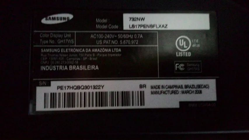 Monitor 17 polegadas lcd samsung syncmaster 733nw  - Foto 3