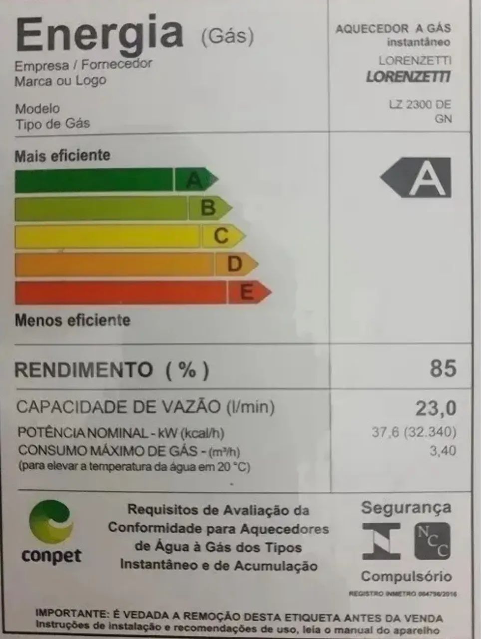 BARBADA - aquecedor lorenzetti 23 litros gas natural - Foto 2
