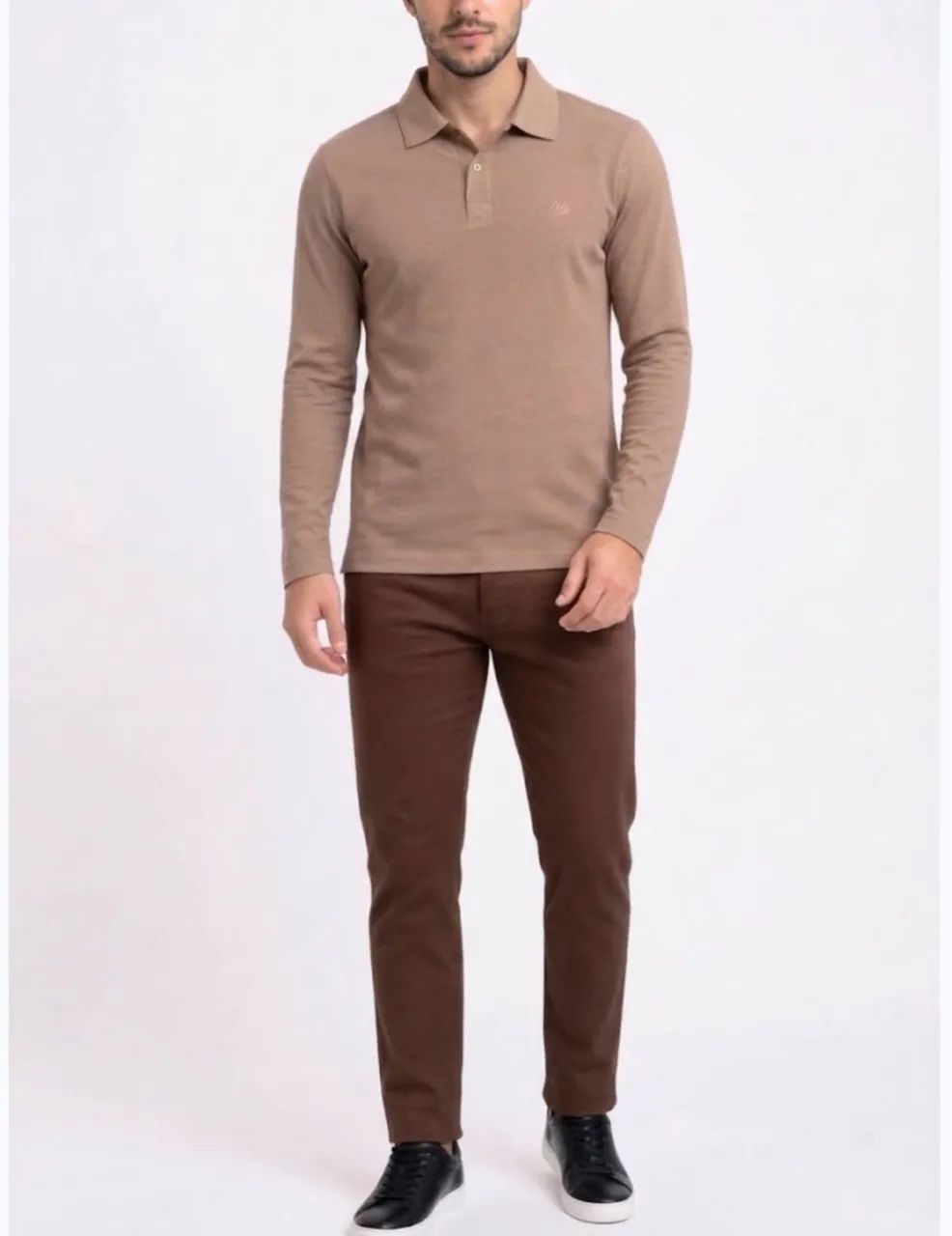 Kit Calça Sarja e Camisa Polo Longa 