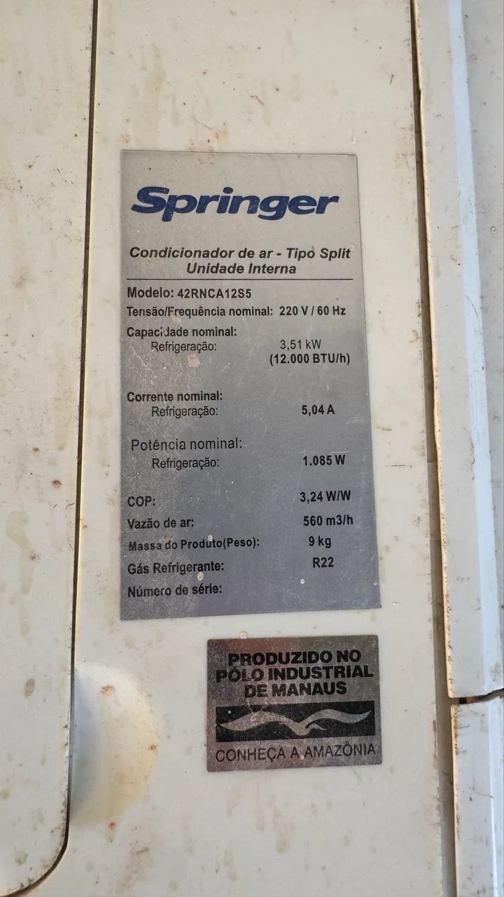 Vendo central de ar 12 mil Btu springer - Foto 5