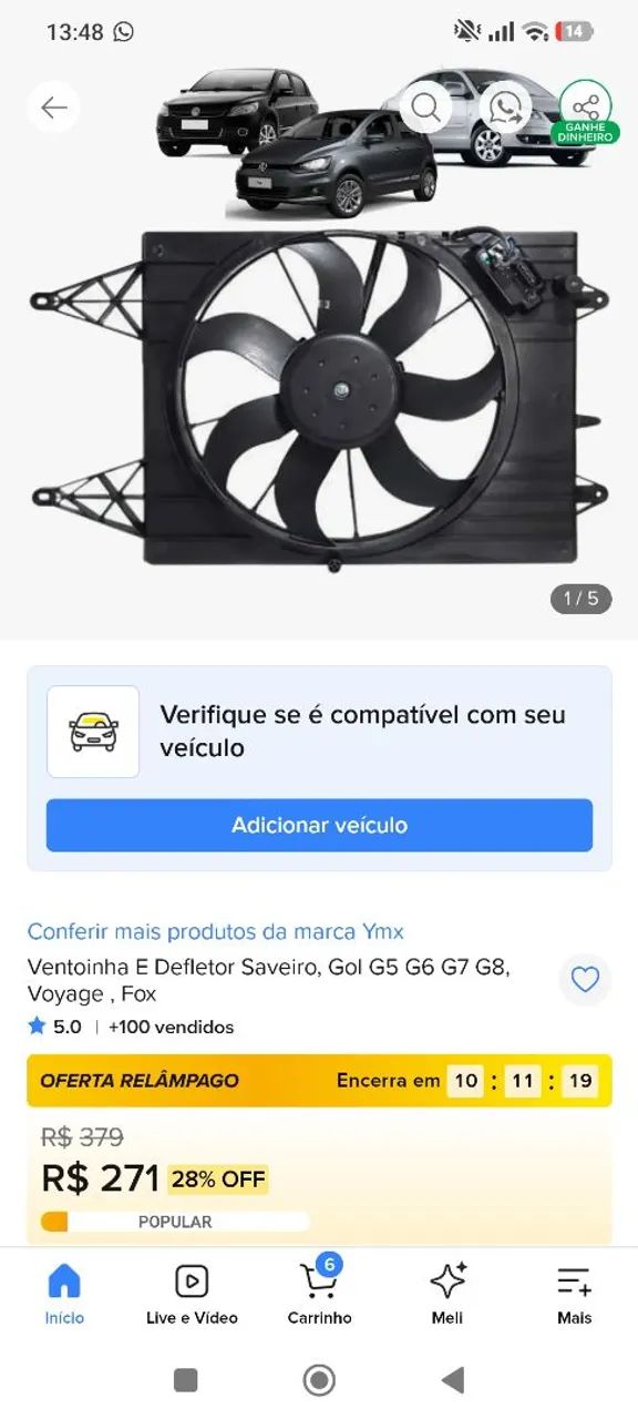 Ventoinha e Defletor  - Foto 5