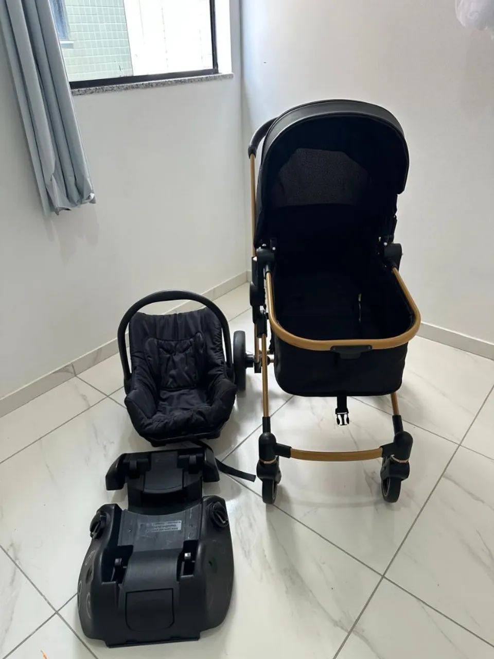 CARRINHO DE BEBÊ MOISÉS, COM BEBÊ CONFORTO E BASE, GALZERANO IVY GOLD - Foto 2