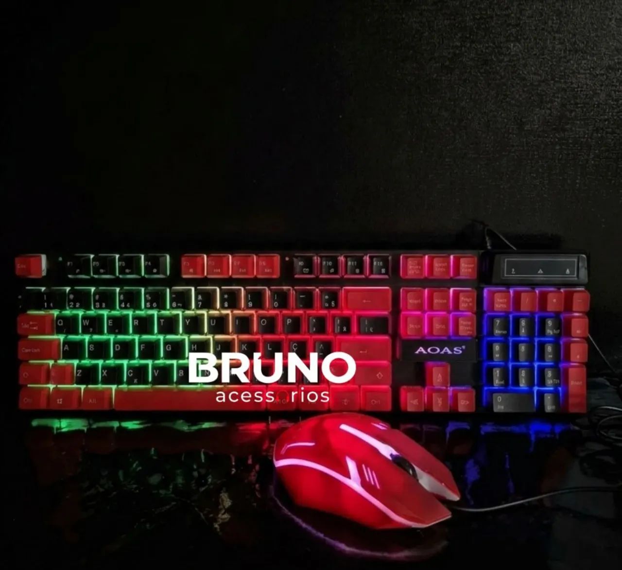 Teclado e mouse gamer com retro iluminação  - Foto 2