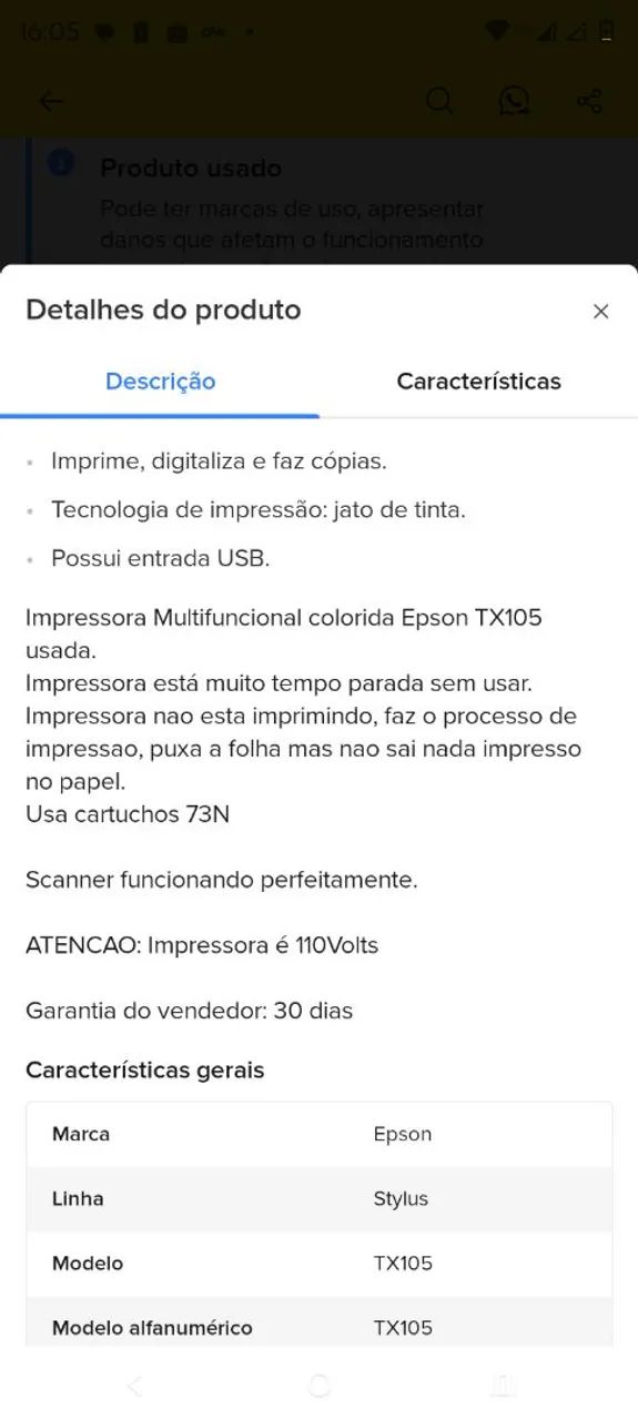 Impressora jato de tinta, internet via cabo USB,  - Foto 4
