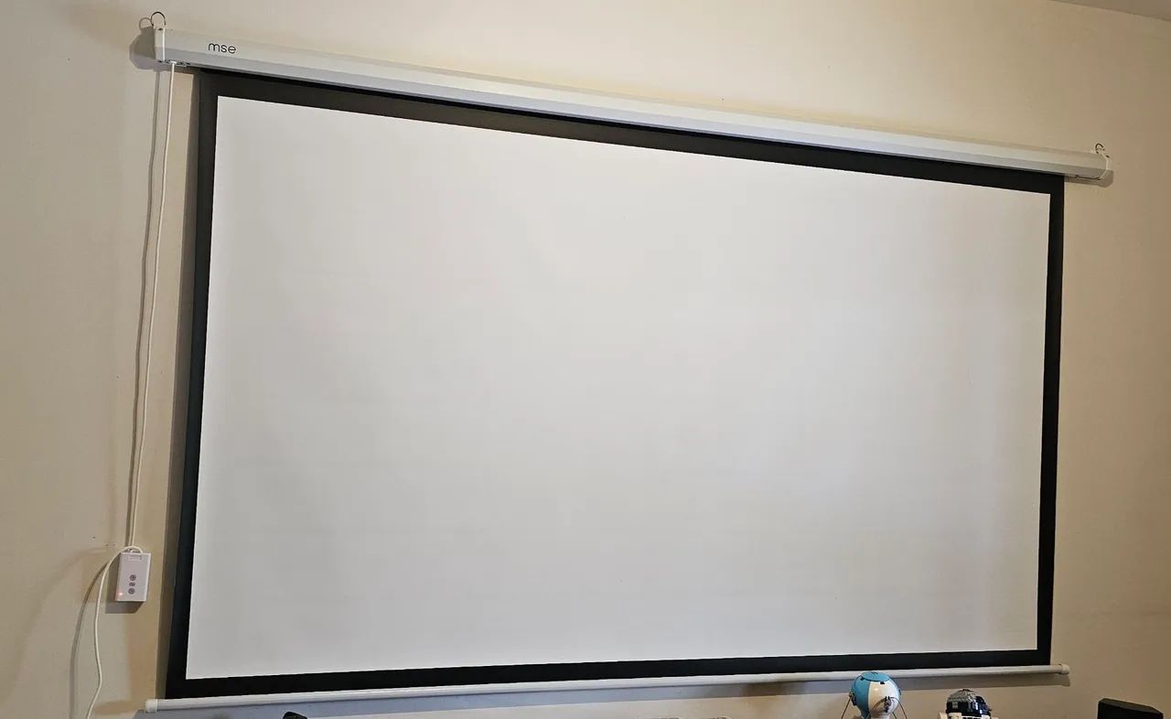 Tela de projeção elétrica 16x9 100 polegadas branca 220v
