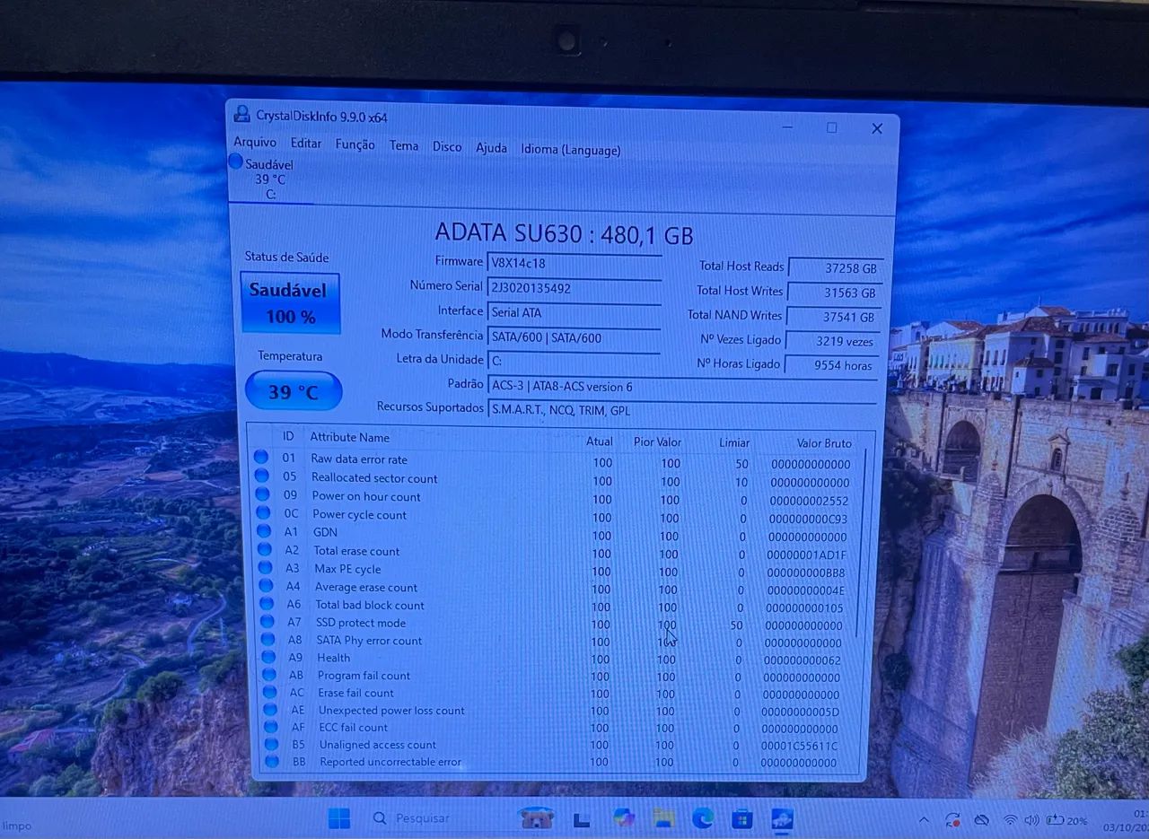 SSD ADATA 480GB / 100% SAUDÁVEL  - Foto 3