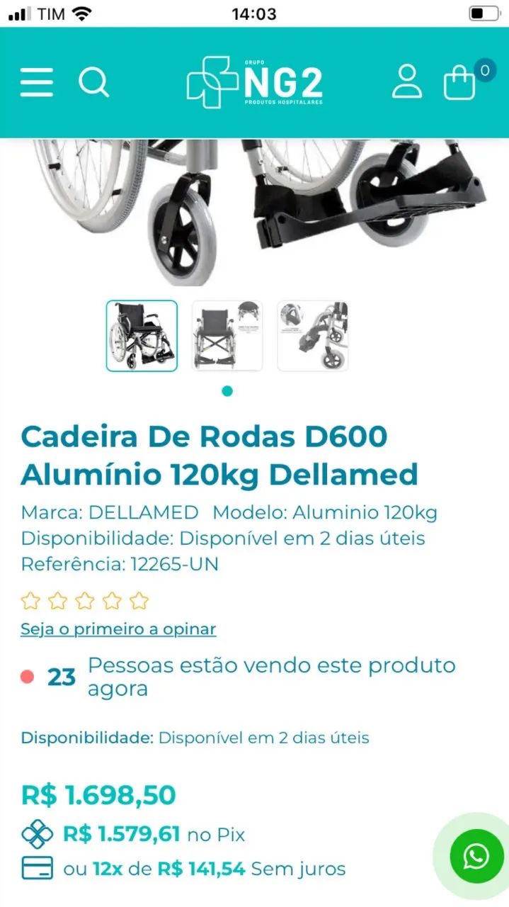 Cadeira de Rodas Dellamed D600 - Foto 4