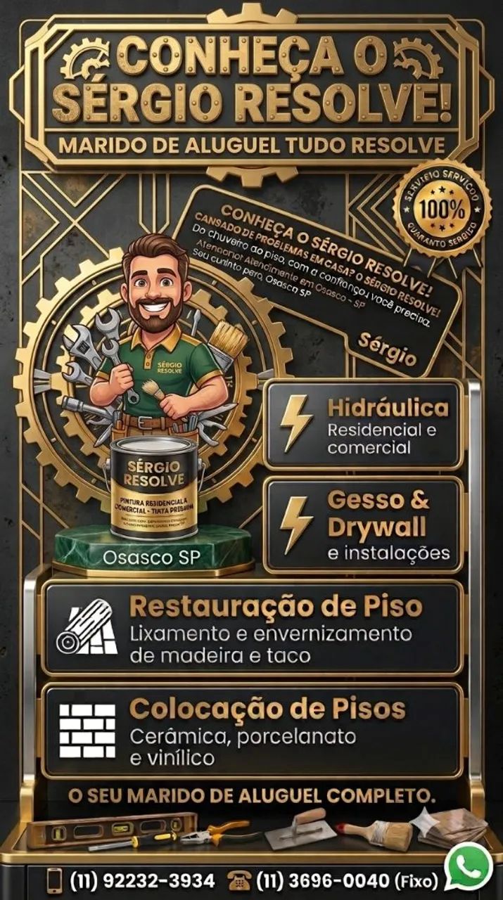 SERGIO MARIDO DE ALUGUEL TUDO RESOLVE REPAROS GRANDES E PEQUENOS  - Foto 3