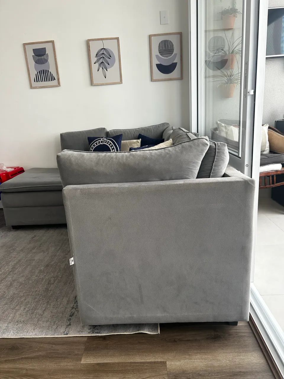 Sofá konfort house cinza em L 5 lugares - Foto 4
