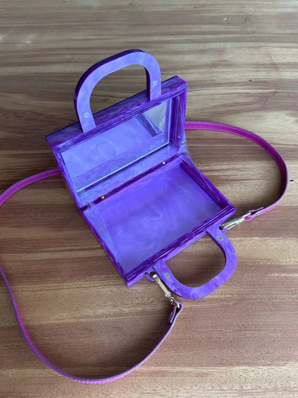 bolsa de acrílico estilé roxa - Foto 2