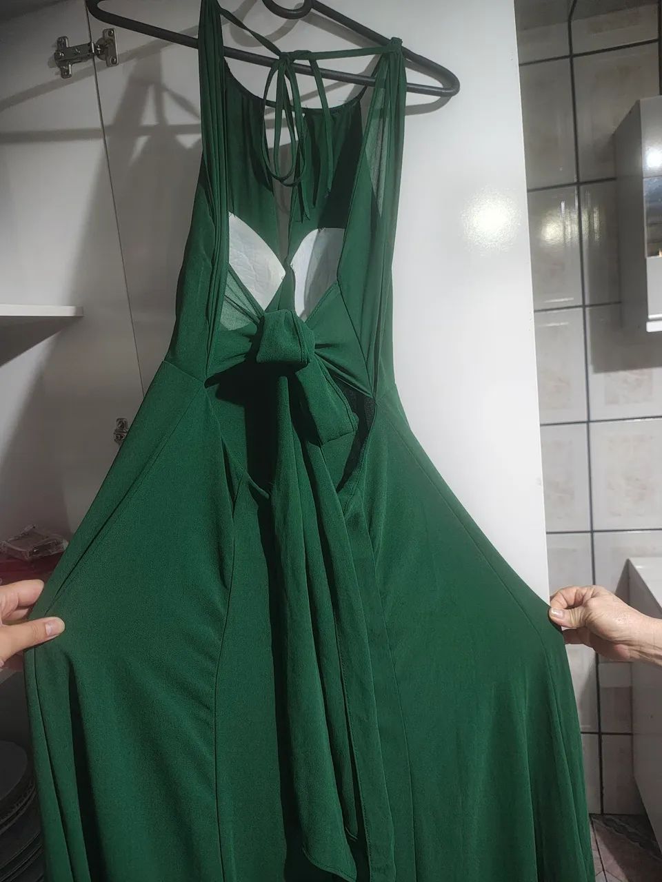 Vestido longo verde esmeralda  - Foto 5