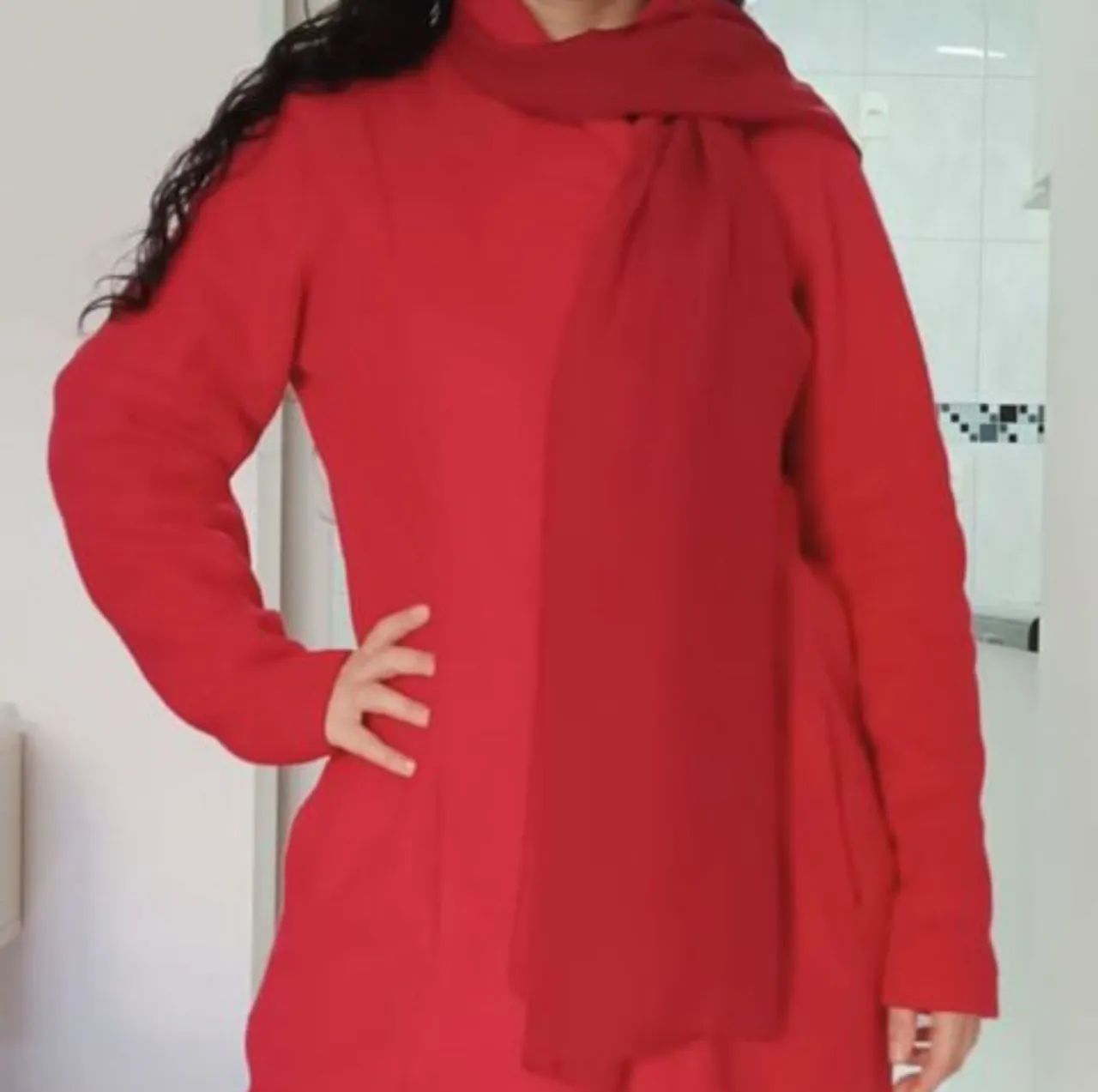 Lenço vermelho fino