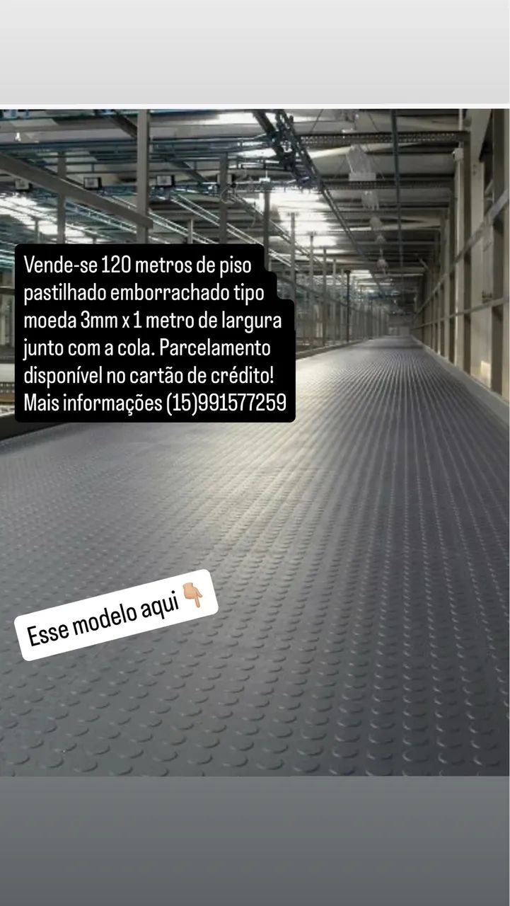 Tapete pastilhado tipo moeda emborrachado