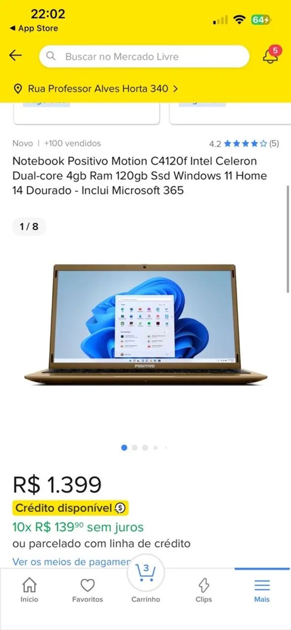 Vendo notebook Positivo 