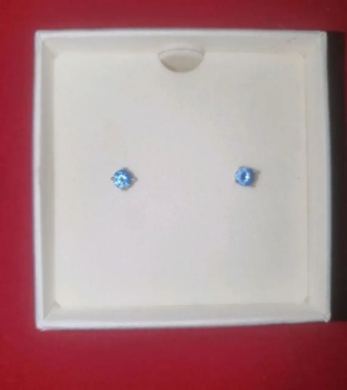 Brinco azul prata swarovski - Foto 2