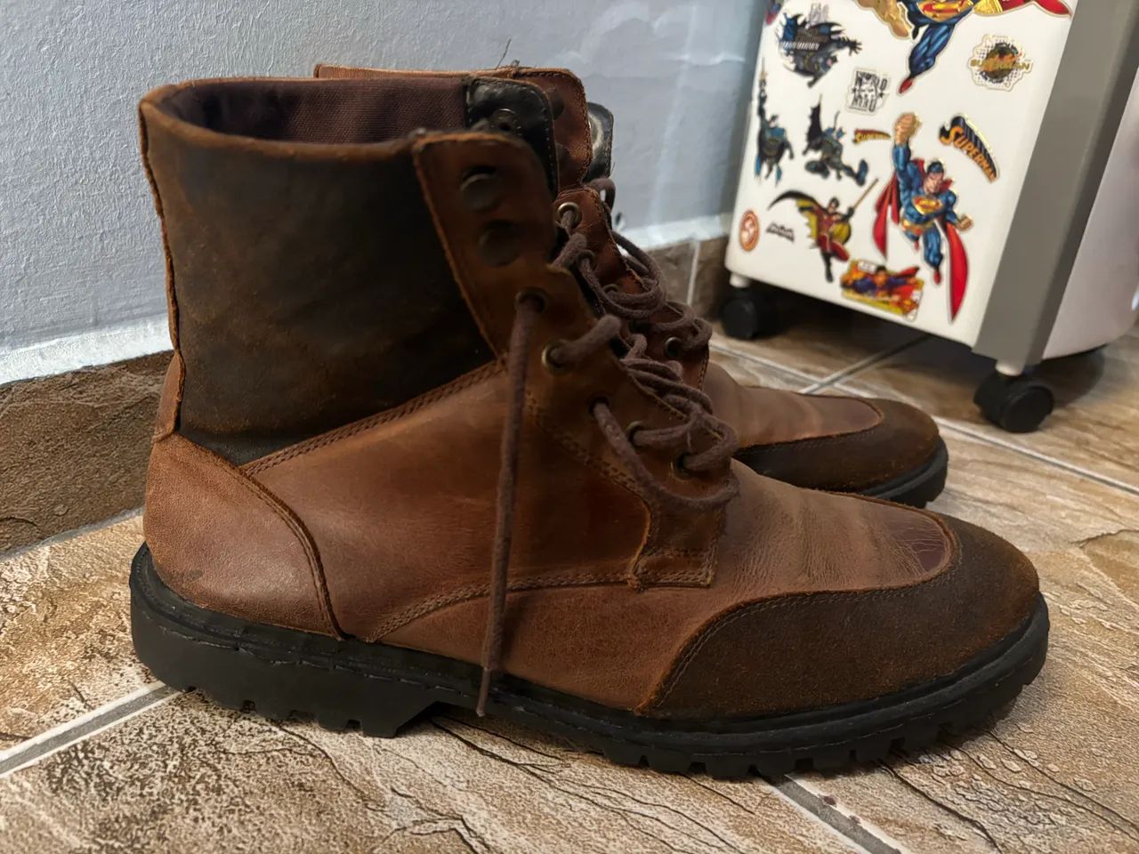 Bota Couro Marrom Original TNG - Foto 2