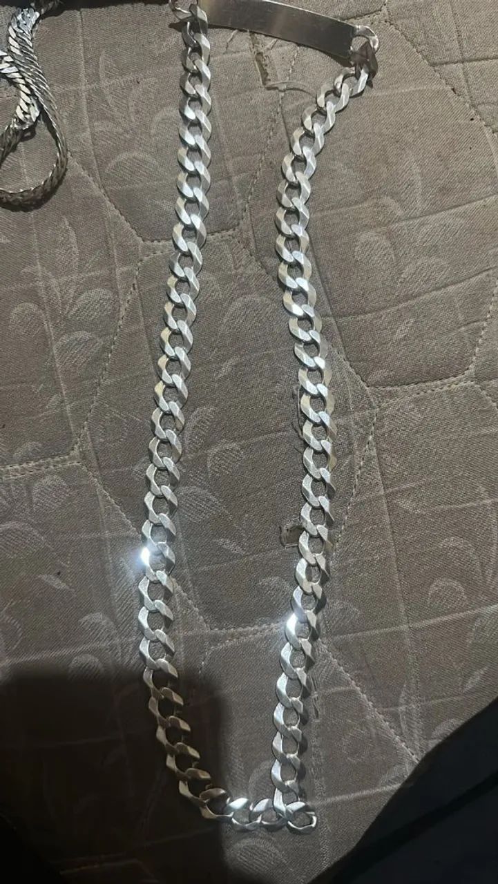 Corrente de prata 14mm 85cm!! Aceito cartão.. - Foto 2