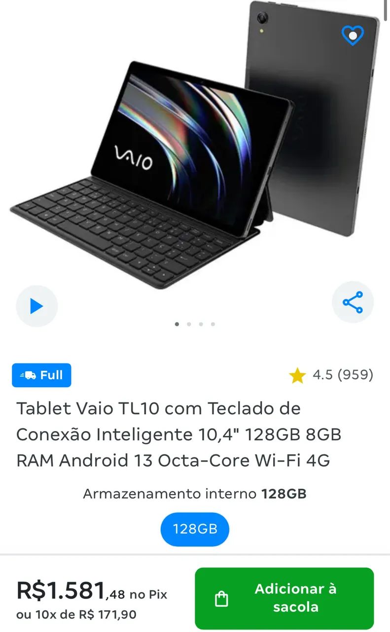 Tablet Vaio TL10 - 128GB - Wi-Fi 4G + Teclado - Foto 6